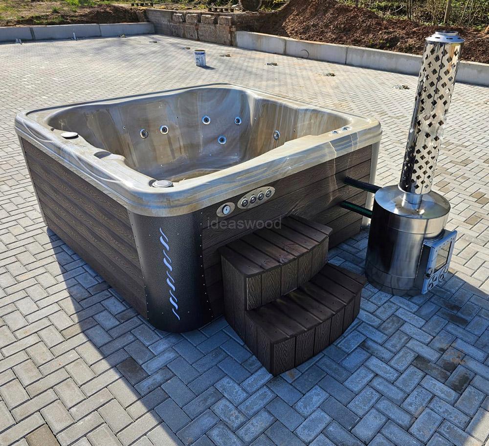 Square hot tub