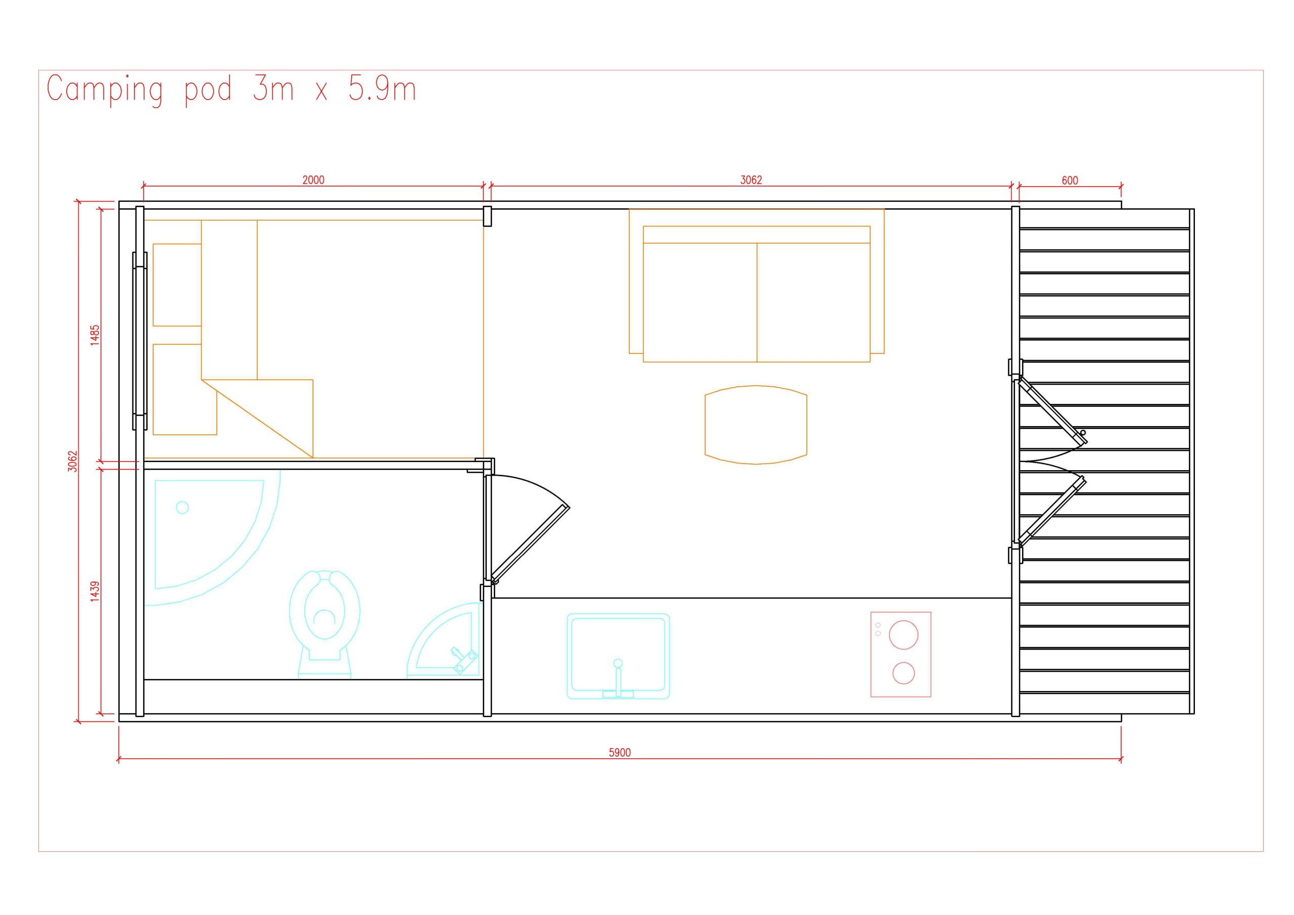 Camping Pod 9.84 x 19.35 ft - Image 15